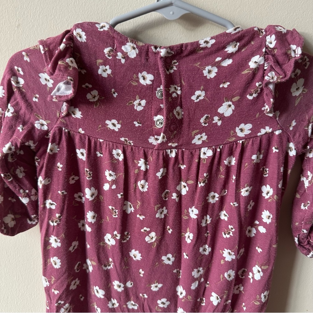 Angel Dear -Maroon Floral Romper Size 3-6m Soft and cute for holidays! - Picture 5 of 5